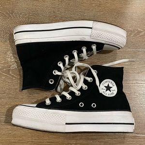 High top platform converse in black
